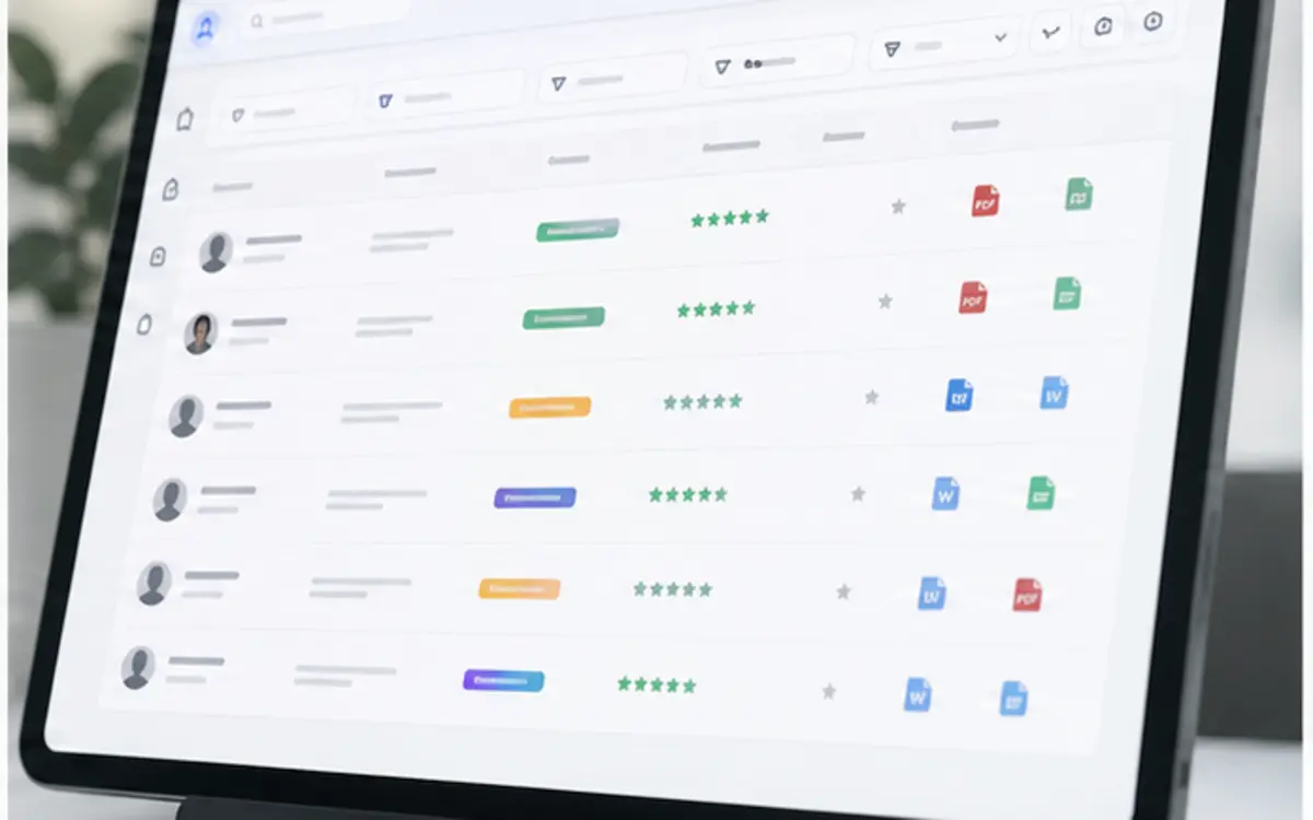Structured candidate database preview